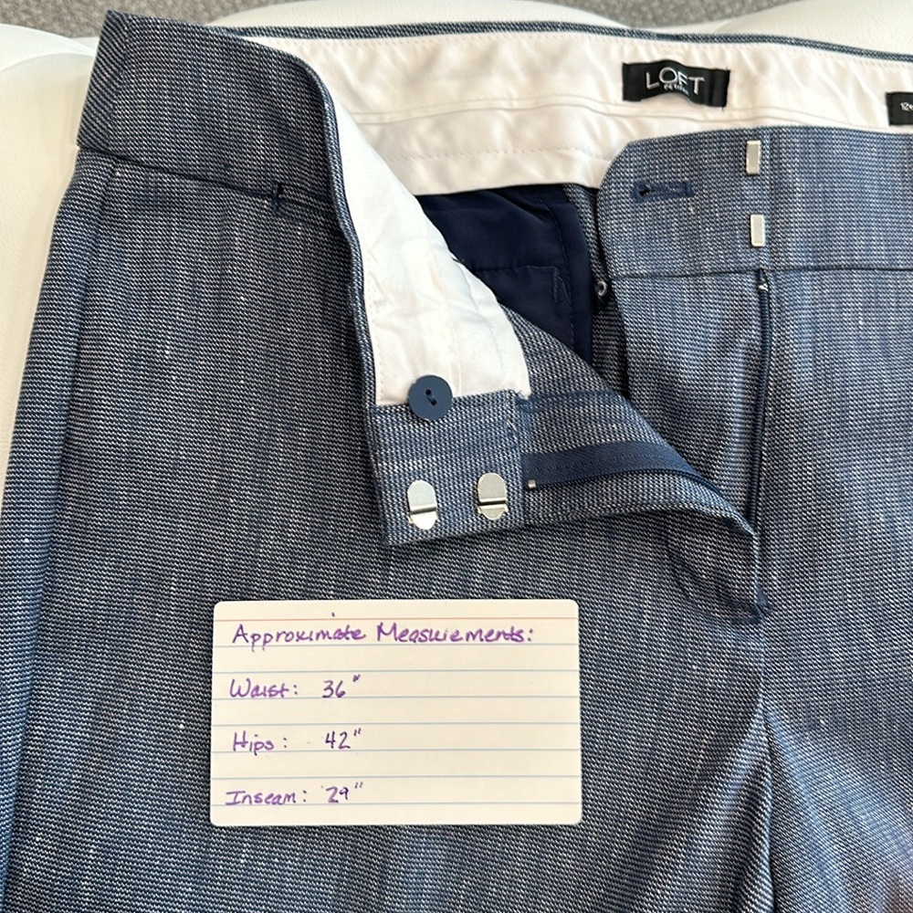 LOFT Blue & White Pants - Picture 4 of 5